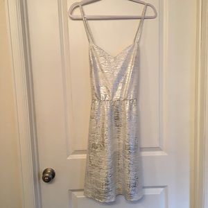 Charlotte Russe silver metallic mini dress size L